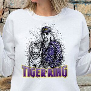 Lane Kiffin Tiger King LSU crewneck sweatshirt WHITE